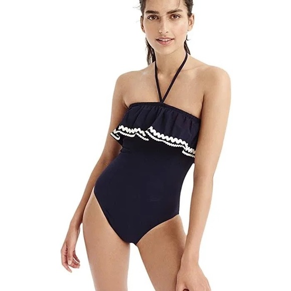 J. Crew Swim Nwt J Crew Swim J Crew Ruffle Bandeau One Piece